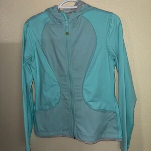 Aqua Hooded Zip-Up Jacket